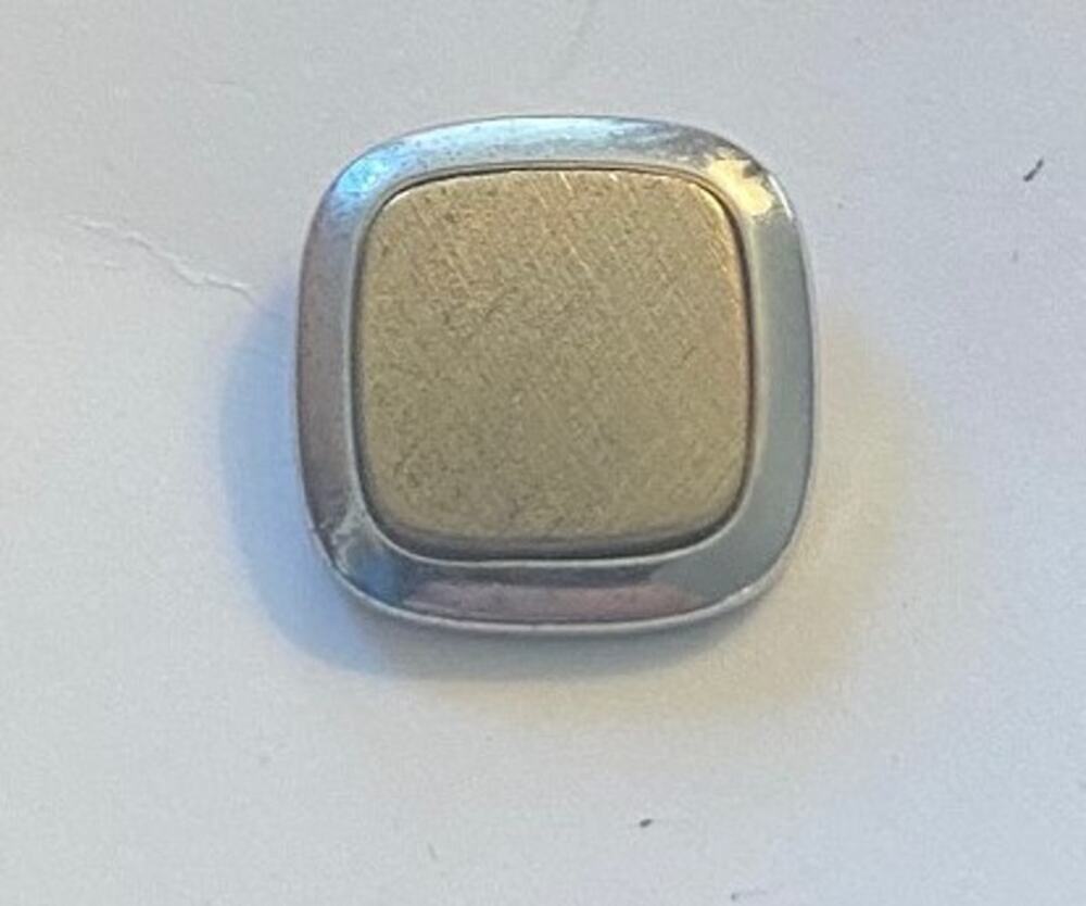 VTG Men's Tie Pin, silver Tone Border, Gold Tone Accents